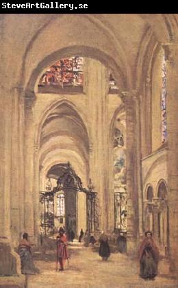 Jean Baptiste Camille  Corot La cathedrale de Sens (mk11)